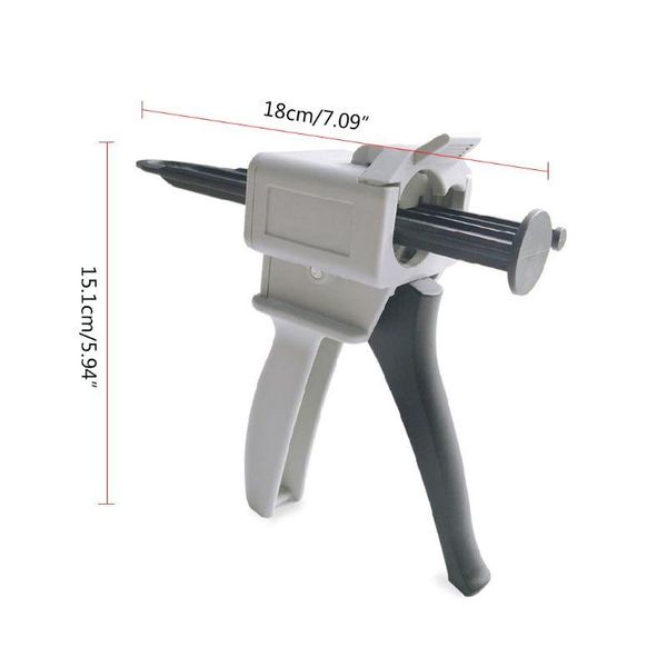 

50ml 10:1 manual two component ab glue applicator adhesive squeeze dispenser