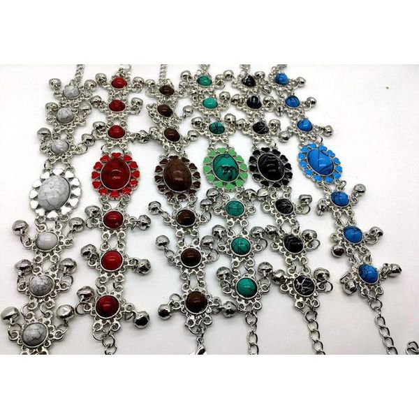 

antique silver bracelet 12pcs mixed style women fashion tibetan silver turquoise opal bohemian charm jewe wmtfup footballshoe, Golden;silver