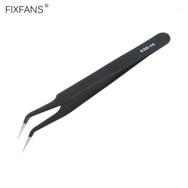 

fixfans esd-15 curved tweezers anti-static black stainless steel tweezers with precision fine tips1