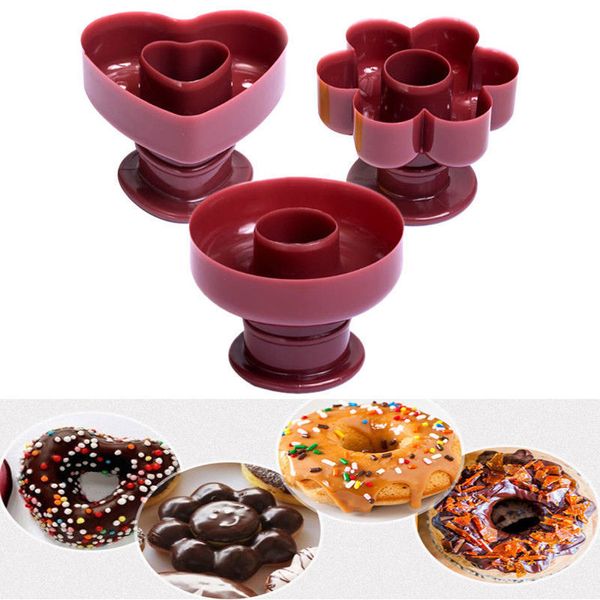 DIY Çörek Kalıp Tatlı Fondan Kalıp Donut Kek Kalıpları El Yapımı Tatlı Gıda Kesici Makinesi Bakeware Pişirme Malzemeleri Kurabiye Kek Dekorasyon Araçları JY1016