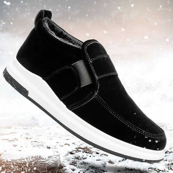 

winter men's boots male boots man fashion casual shoes snow warm men's snow work shoe plus size1, Black