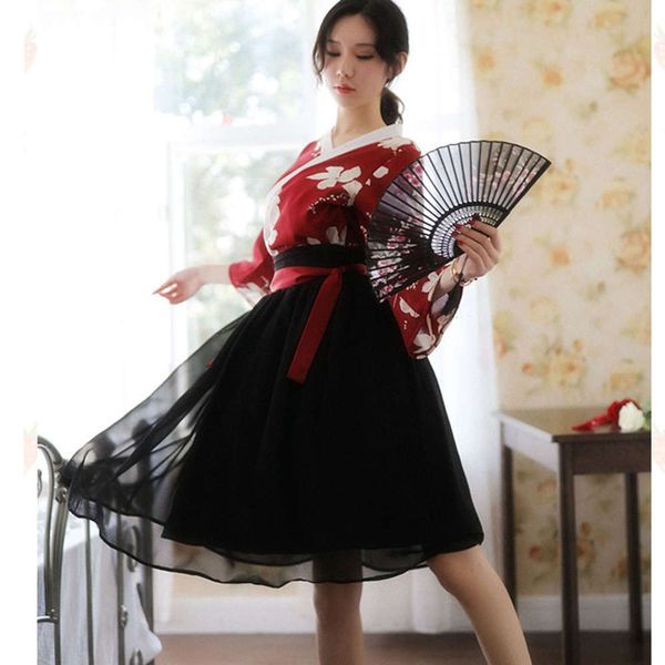 

underwear new printed chiffon hanfu role play japane style lovely nightdrs set, Black;white