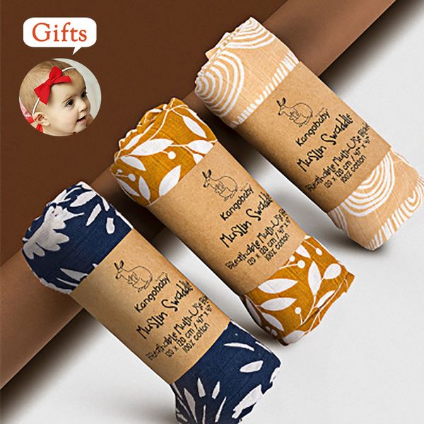 

2 pieces/package muslin 100% cotton baby blankets pgraphy accessories soft newborn baby swaddle infant wrap y201009