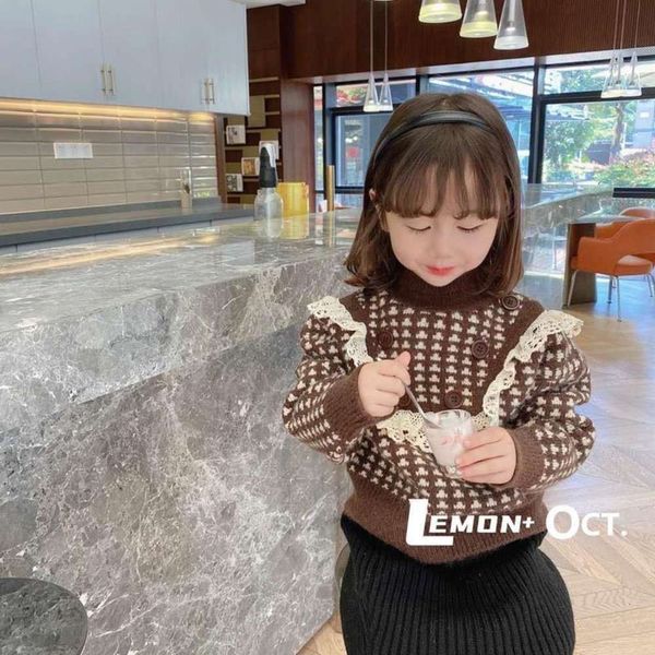 

2020 new girls' sweater autumn pullover and winter children's base shirt 8s9h, Blue