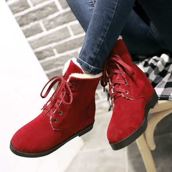 

lace up boots boots-women rock shoes woman low heels booties ankle booties women round toe 2020 large size short flat ladies, Black