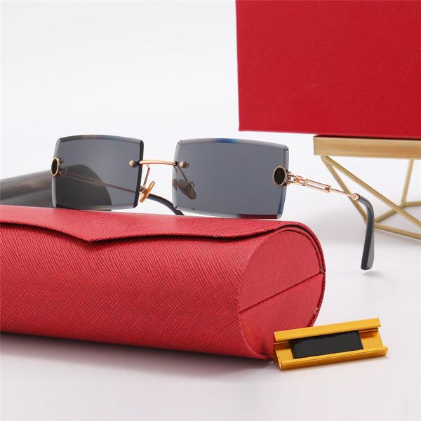 

black sunglasses fashion designer eyewear summer frameless glasses for man woman ornamental 9 color option, White;black