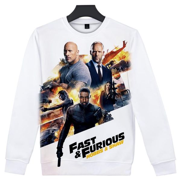 

2020 movie fast & furious presents: hobbs & shaw 3d print round neck sweatshirt men/women casual harajuku o-neck clothes, Black