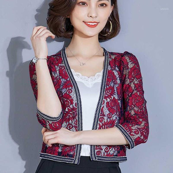 

new 2020 summer kimono lace cardigan 1/2 sleeve lace sun blouse women short shirt plus size 3xl female beach cover cardigan1, White