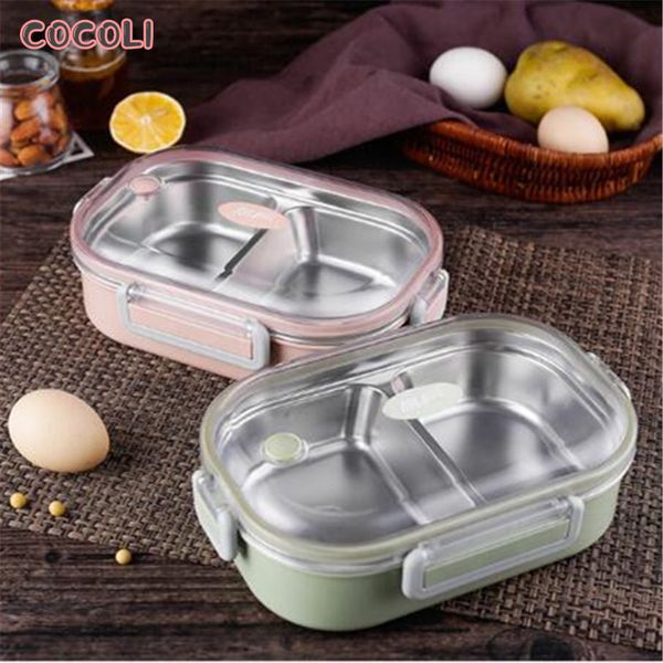 Thermos in acciaio inox 304 Lunch Box per bambini Set di borse grigie Bento Box a tenuta stagna Contenitore per alimenti in stile giapponese Lunchbox termico T200710