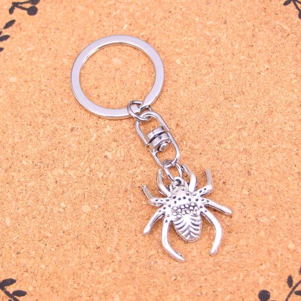 Mode porte-clés 28*25mm araignée arachnique pendentifs bijoux à bricoler soi-même voiture porte-clés porte-anneau Souvenir pour cadeau