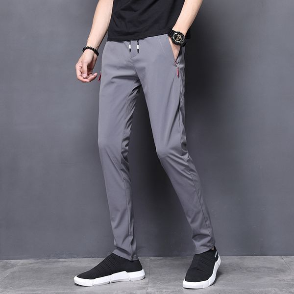 

ice silk casual pants casual pants summer men's slim korean slim fit trend summer thin youth sports men's wear guuak, Blue