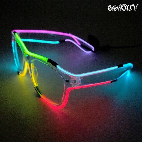 

led for home neon christmas light decoration masque bar night glasses holiday lights colorful el wire charming eyeglasses
