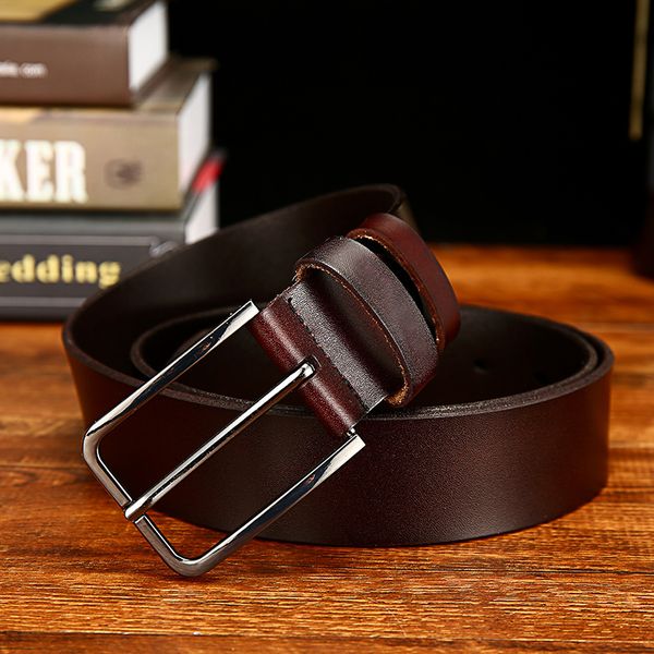 

2021 new brand business leather belt pin buckles luxury strap gift mens designer belts chzl, Black;brown