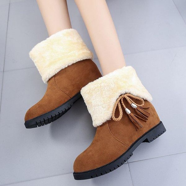 

снега сапоги женские сапоги зима новая мода универсальный плюс бархат хлопок короткие студентки популярные для нее, Black