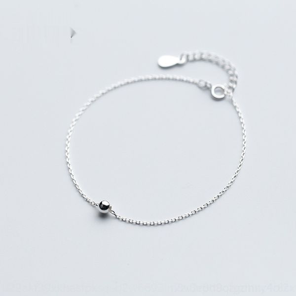 

v17f8 s925 серебряный японский женский корейский стиль простой braceletbracelet легкий шарик браслет личности маленький серебряный игрок цеп, Golden;silver