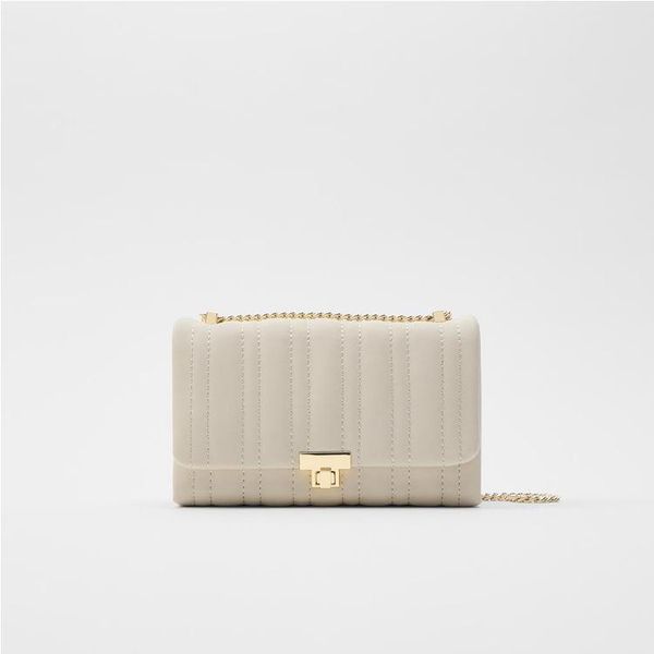 

fashion gold chain shoulder bags for women ivory flap
