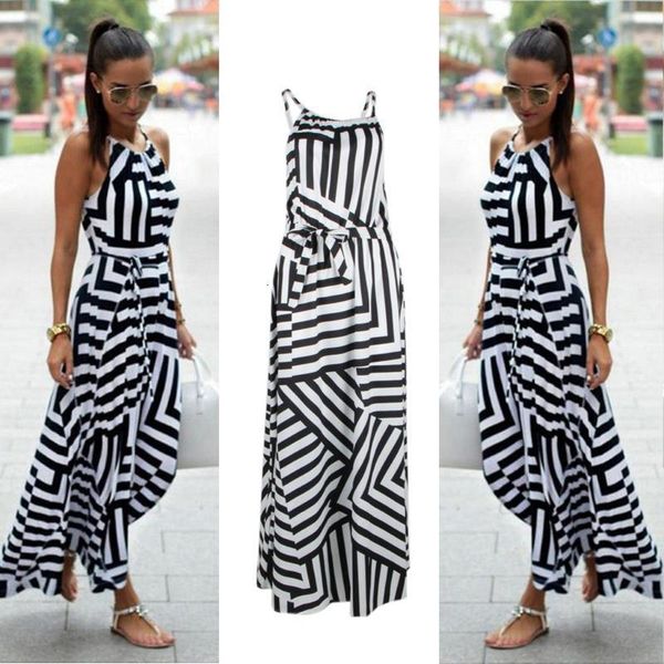 

women summer dress boho maxi long evening party dress beach dress sundress drop shipping good quality, Black;gray