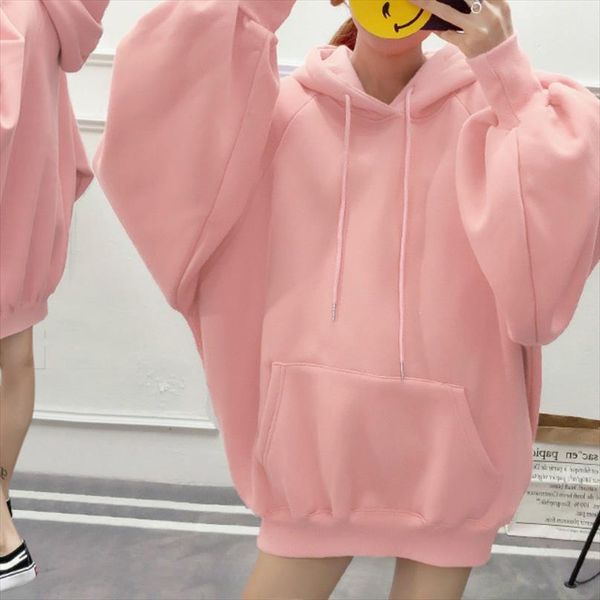 

women oversized sweatshirt long puff sleeve hoodies for ladies white pink black 2020 spring autumn pullovers sweatshirts female