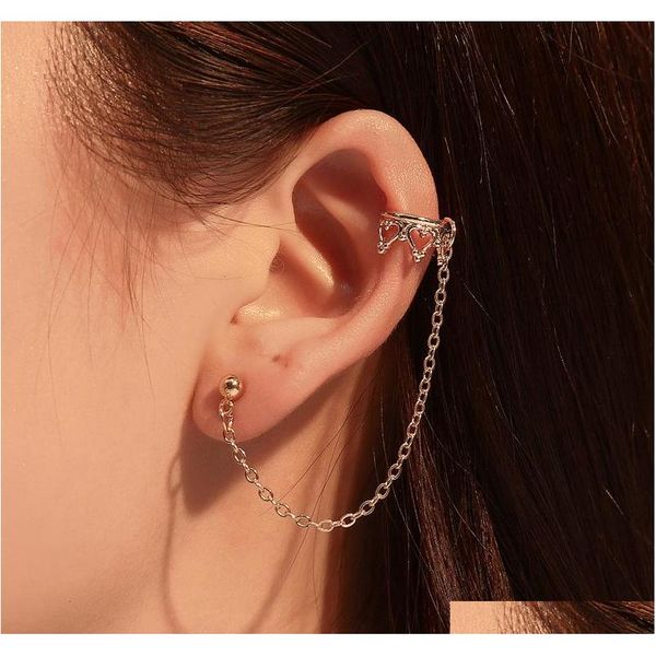 

s1171 fashion jewelry single piece chain earring crown lo sqcapk homes2007, Golden;silver