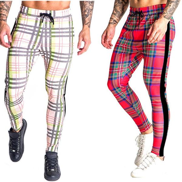 

men's pants mens sweatpants hip hop streetwear slim fit track athletic jogger pencil bottom zipper side taping, Black