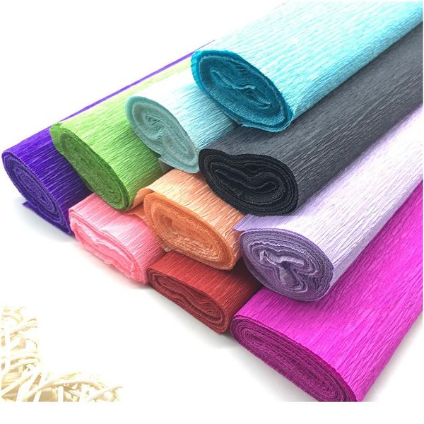 

250*50cm colored crepe paper roll origami crinkled crepe paper craft diy flowers decoration gift wrapping pap bbyftr