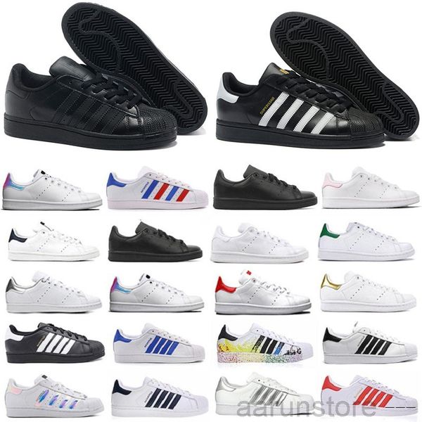 

2019 originals superstar white hologram iridescent junior superstars 80s pride sneakers super star women men sport casual shoes eur k2r5, Black