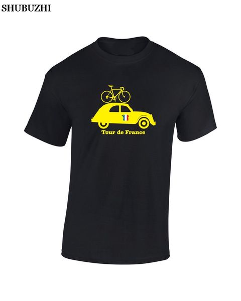 

спорт мода shubuzhi топ tee mens франция 2cv годовщина мужская хлопок циклирования футболка печати футболка