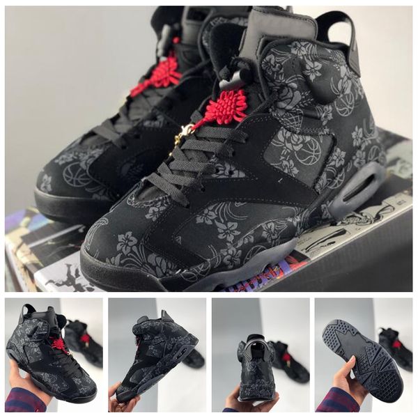 

new 6 6s wmns singles day 2020 mens basketball shoes trainers black silk outdoor sports size 13 with box
