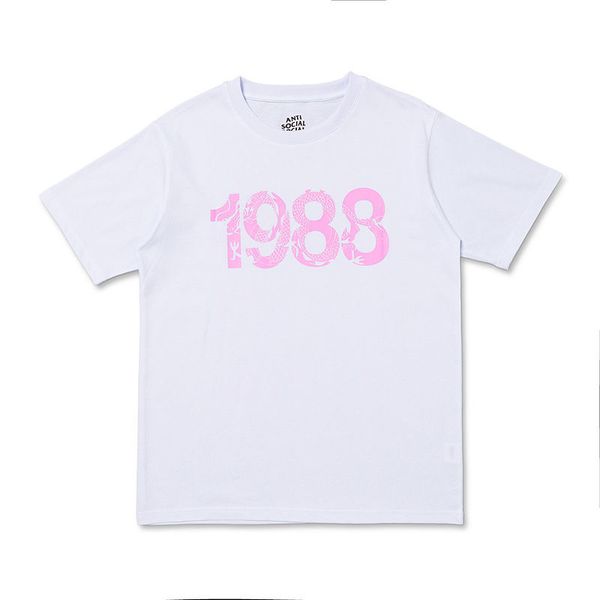 

1988 assc cotton large size mens youth leisure printed letter mens celebrity inspired pink leisure short sleeves t-shirt summer new, White;black