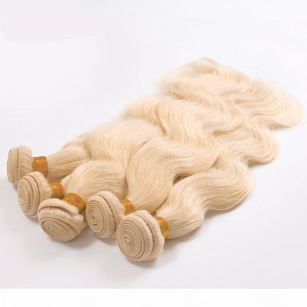 

blonde brazilian hair 3pcs 90g lot brazilian virgin hair body wave 12"-30" color 613 platinum blonde virgin hair weaving, Black