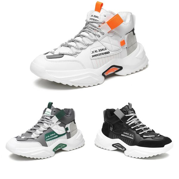 

non-brand platform men plus cashmere shoes black white orange green gray fashion outdoor students sports sneakers size 39-44
