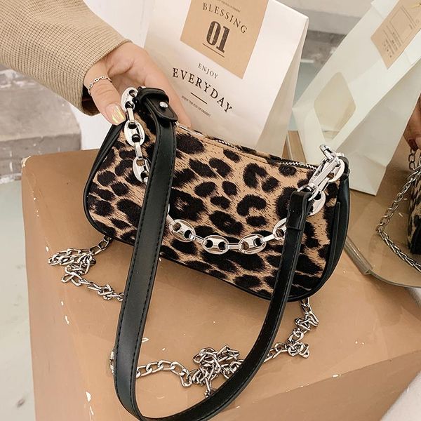

shoulder bags women 2021 small clutch leopards leather bag ladies mini vintage purse and handbag female hobo crossbody