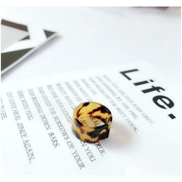 

shipping new simple tortoise resin brown fashion cute pretty sweet elegant popular ring for women ydcg9, Silver