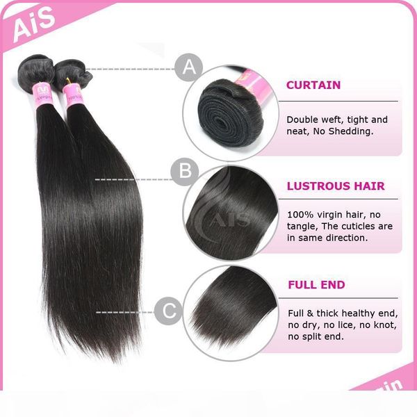 

7a human hair bundle 12-28 inches peruvian malaysian unprocessed silky straight human hair weave 3bundles lot full head hair extensions, Black