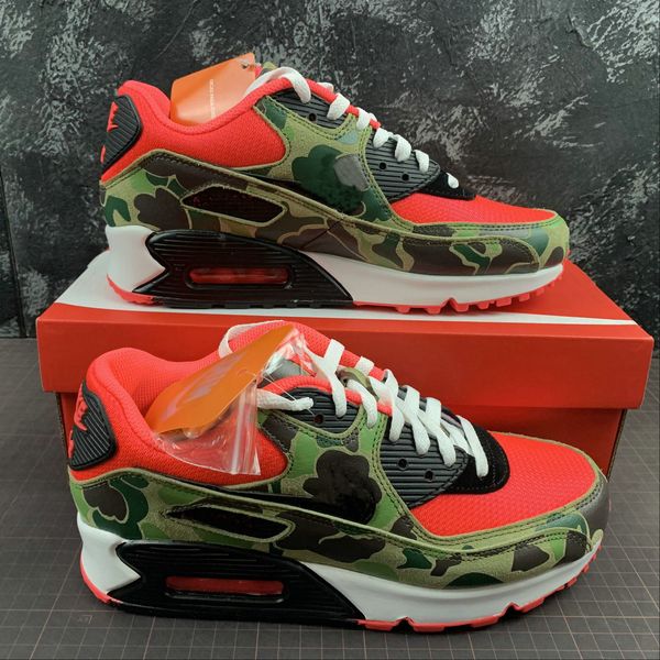 

men 90s running shoes designer atmos 90 reverse duck camo red off sneakers 90 trainers classic sports chaussures zapatos us7-11
