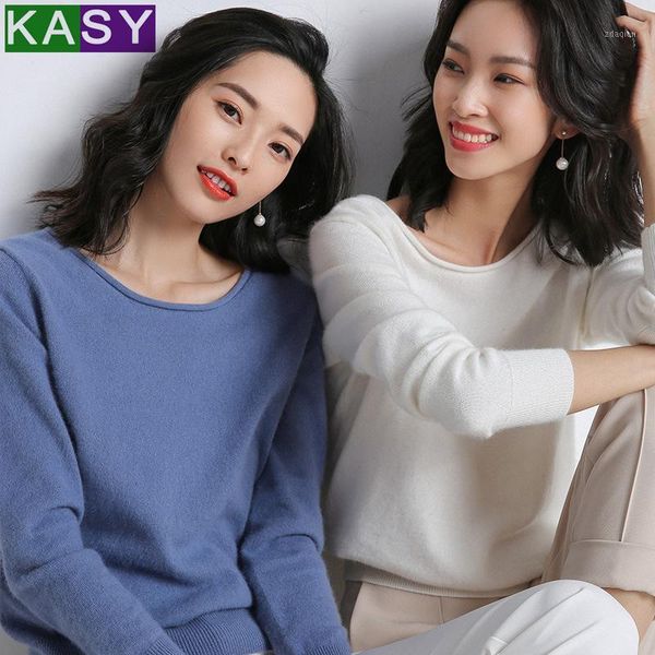

women's sweaters 2021 women casual solid cashmere for winter long sleeve crew neck knitwear plus size autumn knitted pullover1, White;black