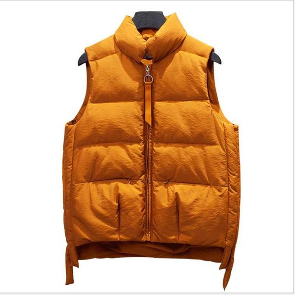 

women stand-collar autumn winter vest 2020 new short warm short waistcoat sleeveless casual down cotton outerwear vest q2732, Black;white