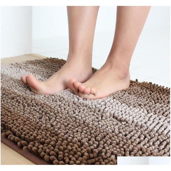 

wholesale-honlaker 2017 new microfiber chenille gradient stripe bath mats kitc qyljbn tore2010