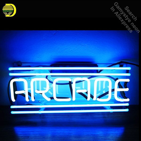 

arcade neon sign acrylic panel handmade neon bulb sign real glass tube neon light recreation game room iconic sign clear board