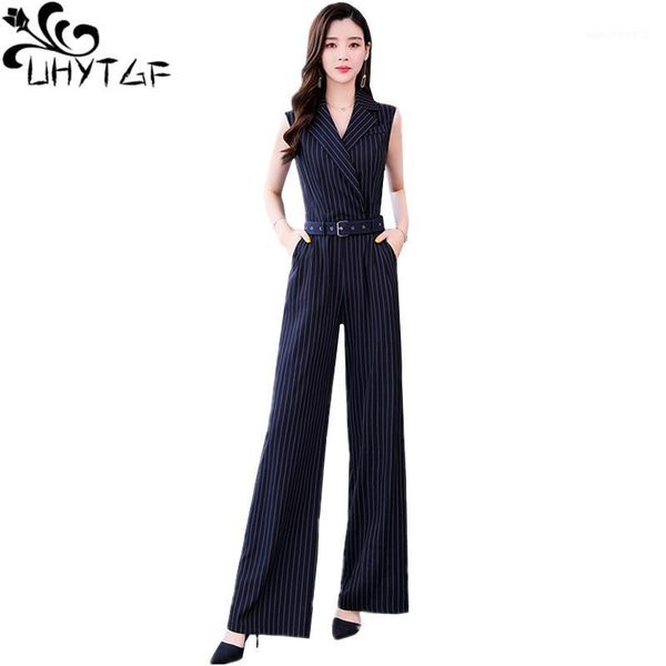 

two piece dress uhytgf summer set women fashion striped siamese female suit korean wide leg pants plus size 2 sets 9241, White