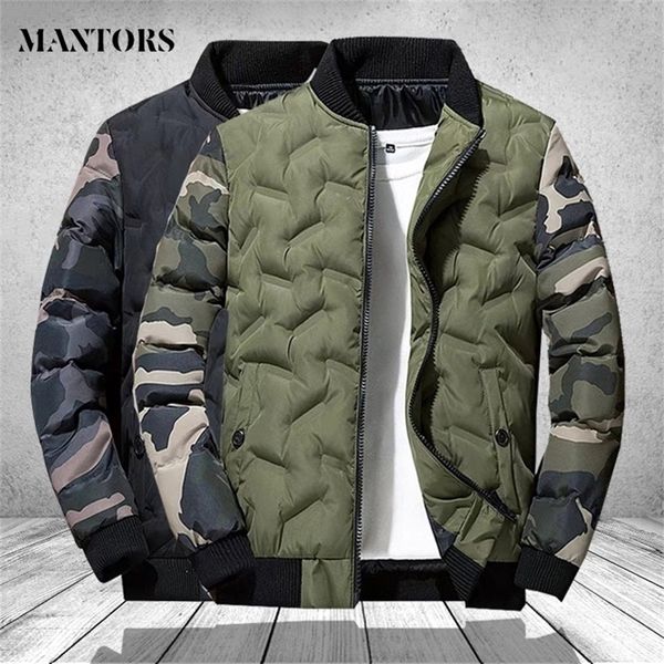 

mens winter jackets and coats outerwear clothing camouflage bomber jacket men's windbreaker thick warm male parkas military 201224, Black