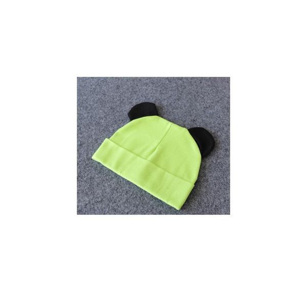

newborn baby hat beanies cotton infant pgraphy props boys girls solid color bonnet hats with ears winter qyldjc, Yellow