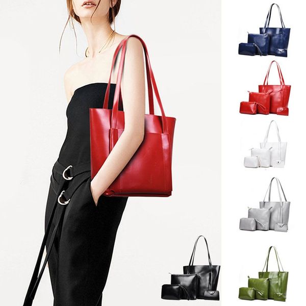 

2020 bag fashion leather shoulder multiple capacity crossbody bag handbag phone for women girls 4pcs bolsa feminina 50