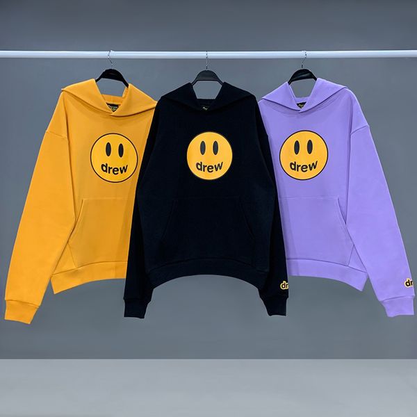 

drew smiling face fashion brand loose ins net red men's and women's fog high street autumn winter plush long sleeve sweater hoodie