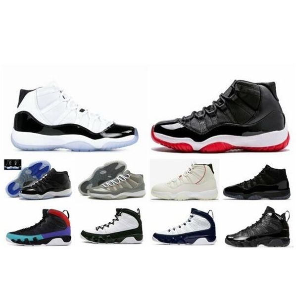 

2019 jumpman bred 11 men basketball shoes concord with 45 11s cap and gown sneakers 9 unc space jams with box