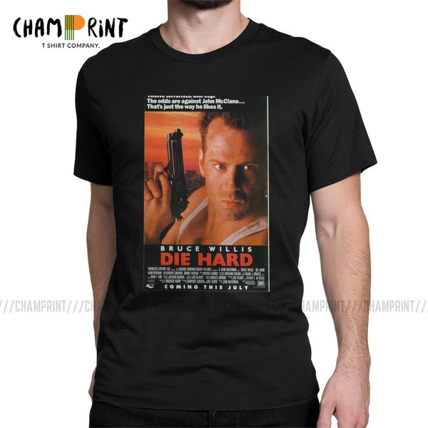 

sport movie poster t shirts for men cotton fun t-shirts o neck die hard christmas nakatomi bruce willis movie tees new arrival