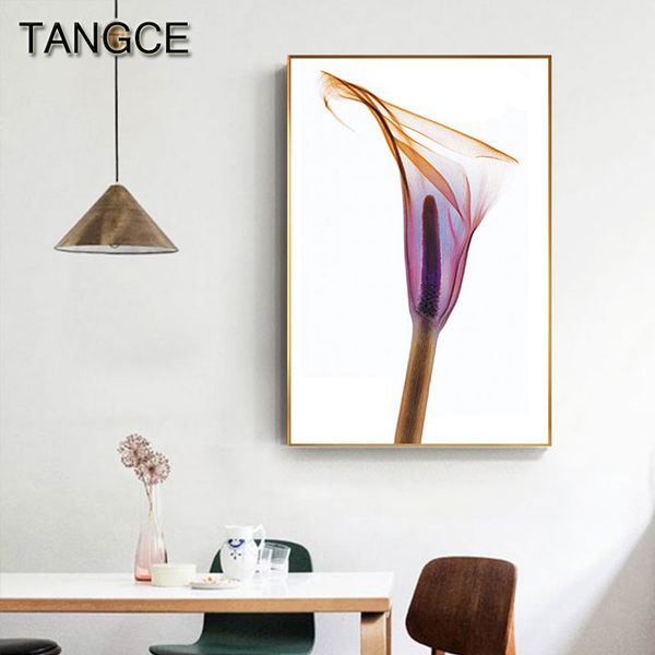 

прозрачный фиолетовый цветы на холсте картина плакат и печать green vein wall art куадросу для гостиной tableau салон современные