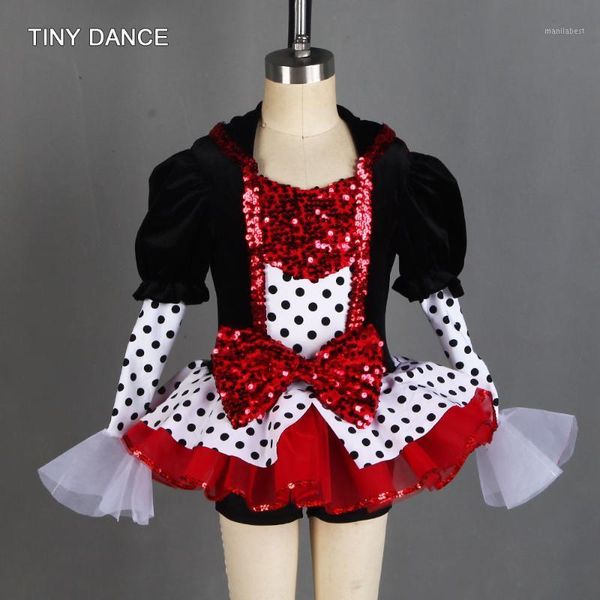 

girls and women jazz and tap dance costume stretch black velvet bodice with boyshort tutu skirt dance wear 208051, Black;red