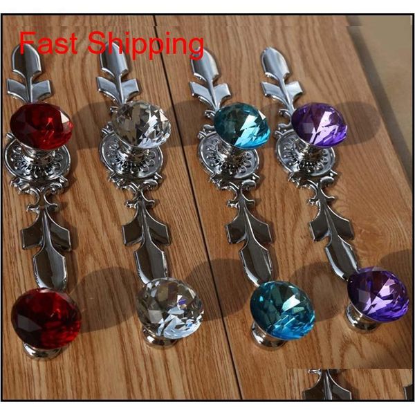 

170mm modern fashion deluxe shine stone win cabinet dresser door handles red purple blue clear crystal dra qylbkk dh_seller2010