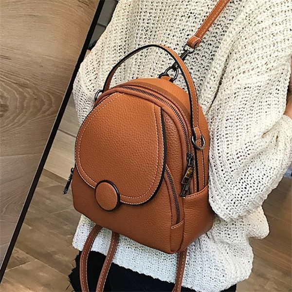 

new designer fashion women leather mini soft touch multi-function small backpack female ladies shoulder bag girl purse c1023
